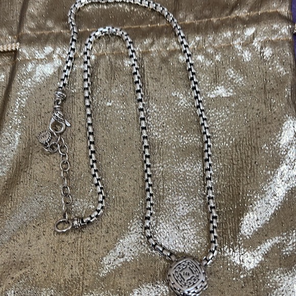 Jai Sterling silver & 14k gold White Topaz necklace - Picture 3 of 4